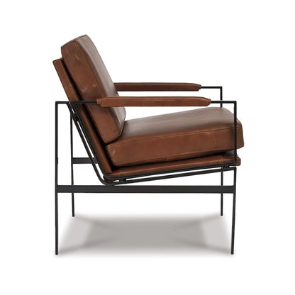 Fauteuil d'appoint en cuir Signature Design by Ashley Puckman, style moderne Mid-Century - 29 L x 31,5 P x 34,25 H