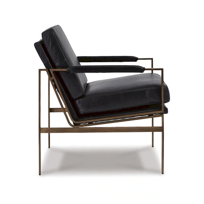 Fauteuil d'appoint en cuir Signature Design by Ashley Puckman, style moderne Mid-Century - 29 L x 31,5 P x 34,25 H