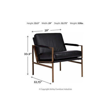 Fauteuil d'appoint en cuir Signature Design by Ashley Puckman, style moderne Mid-Century - 29 L x 31,5 P x 34,25 H