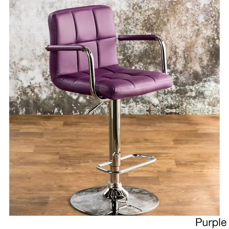 Tabouret de bar pivotant réglable moderne en similicuir Corvelli par Furniture of America