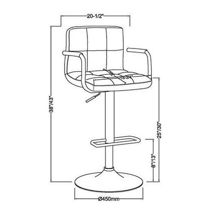 Tabouret de bar pivotant réglable moderne en similicuir Corvelli par Furniture of America