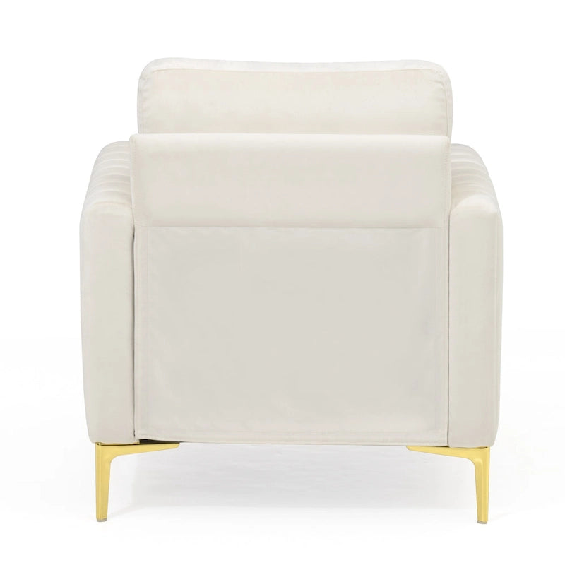 Fauteuil d'appoint club en velours gris/beige – À l'unité ou en lot de 2