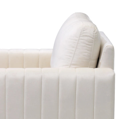 Fauteuil d'appoint club en velours gris/beige – À l'unité ou en lot de 2