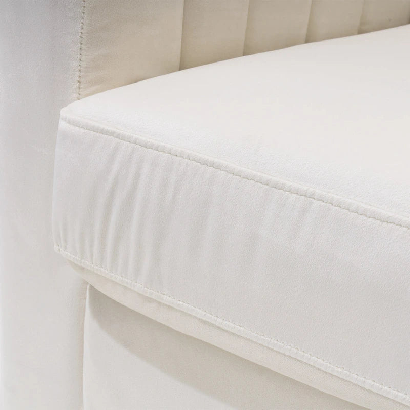 Fauteuil d'appoint club en velours gris/beige – À l'unité ou en lot de 2
