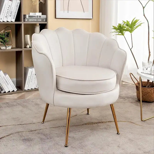 Fauteuil Velvet Barrel avec pieds en métal doré – Noir / Bleu marine / Jaune moutarde / Rose / Ivoire / Bleu verdâtre, un place