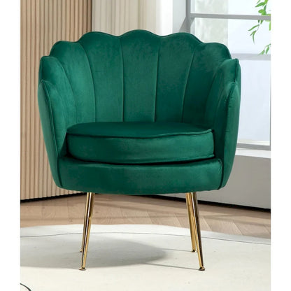 Fauteuil Velvet Barrel avec pieds en métal doré – Noir / Bleu marine / Jaune moutarde / Rose / Ivoire / Bleu verdâtre, un place