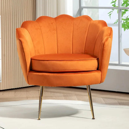 Fauteuil Velvet Barrel avec pieds en métal doré – Noir / Bleu marine / Jaune moutarde / Rose / Ivoire / Bleu verdâtre, un place