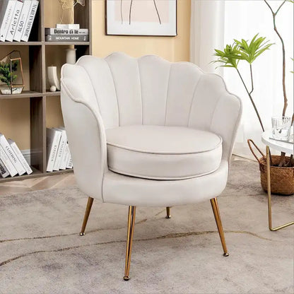 Fauteuil Velvet Barrel avec pieds en métal doré – Noir / Bleu marine / Jaune moutarde / Rose / Ivoire / Bleu verdâtre, un place