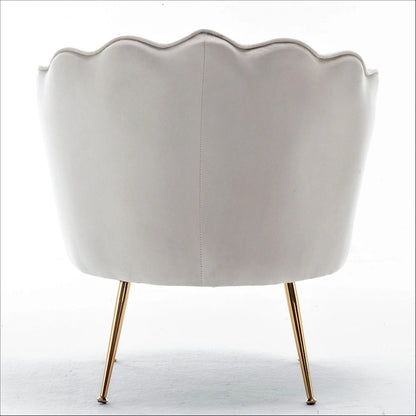 Fauteuil Velvet Barrel avec pieds en métal doré – Noir / Bleu marine / Jaune moutarde / Rose / Ivoire / Bleu verdâtre, un place