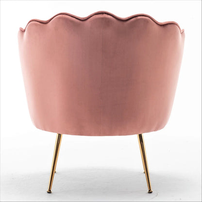 Fauteuil Velvet Barrel avec pieds en métal doré – Noir / Bleu marine / Jaune moutarde / Rose / Ivoire / Bleu verdâtre, un place