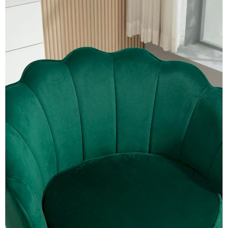 Fauteuil Velvet Barrel avec pieds en métal doré – Noir / Bleu marine / Jaune moutarde / Rose / Ivoire / Bleu verdâtre, un place