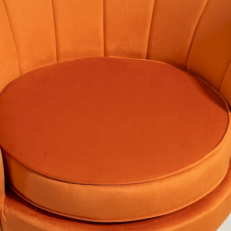 Fauteuil Velvet Barrel avec pieds en métal doré – Noir / Bleu marine / Jaune moutarde / Rose / Ivoire / Bleu verdâtre, un place