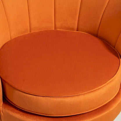 Fauteuil Velvet Barrel avec pieds en métal doré – Noir / Bleu marine / Jaune moutarde / Rose / Ivoire / Bleu verdâtre, un place