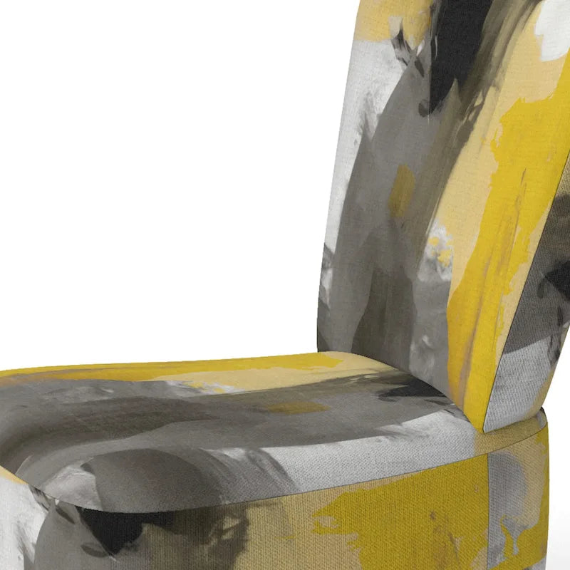 Fauteuil d'appoint motif abstrait blanc et or – Style moderne, une place