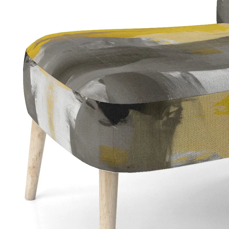 Fauteuil d'appoint motif abstrait blanc et or – Style moderne, une place