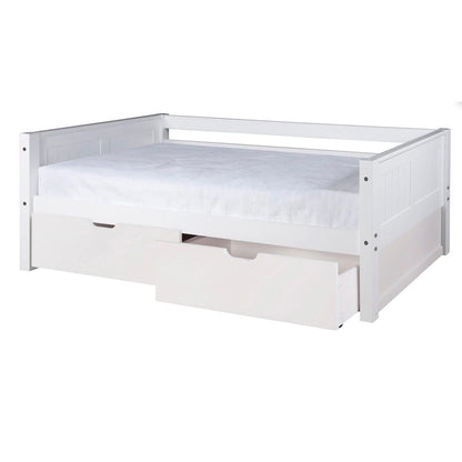 Lit de repos simple avec tiroirs, tête de lit à panneaux, 1 personne