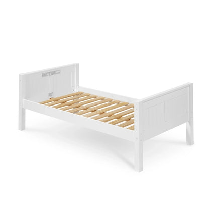 Lit de repos simple avec tiroirs, tête de lit à panneaux, 1 personne