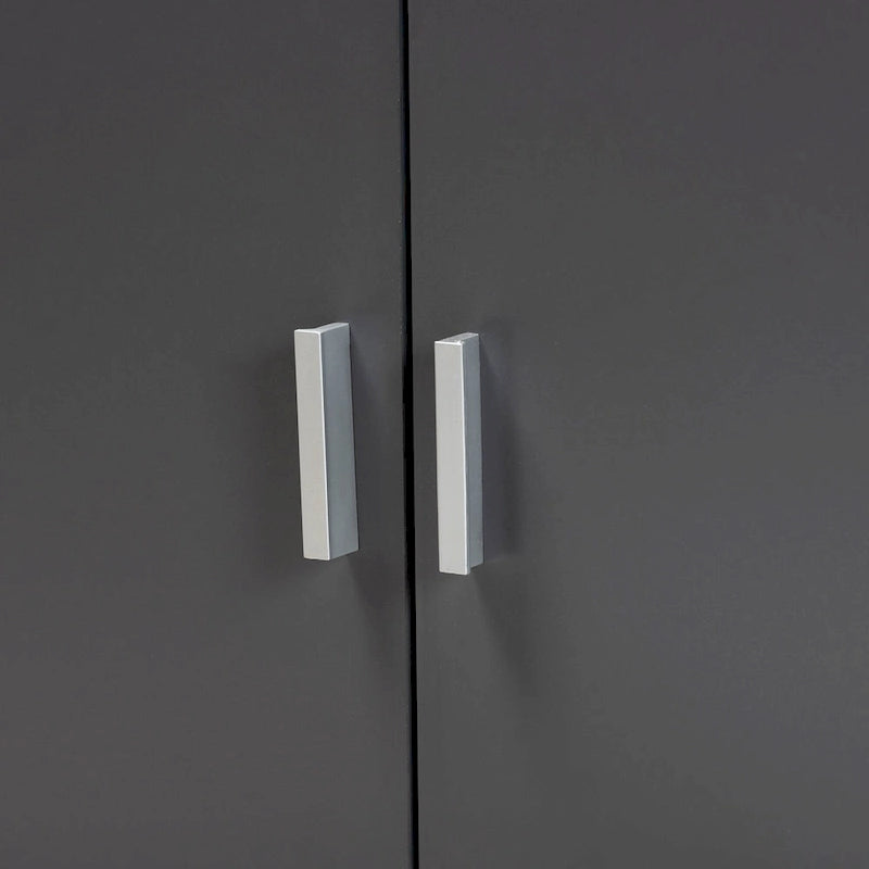 Bureau de rangement bicolore gris et noyer avec étagères – 1 place
