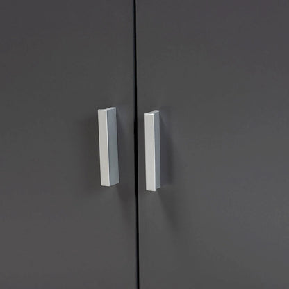 Bureau de rangement bicolore gris et noyer avec étagères – 1 place
