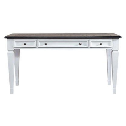 Bureau avec tiroirs, blanc brossé et anthracite – Blanc antique, 1 place