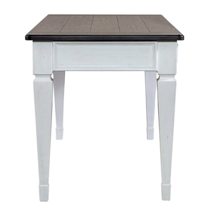 Bureau avec tiroirs, blanc brossé et anthracite – Blanc antique, 1 place