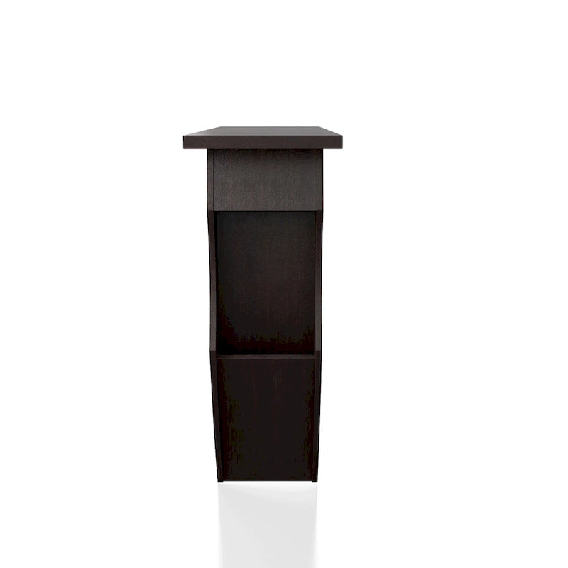 Table console contemporaine à 1 tiroir Noyer, peut accueillir jusqu'à 2 personnes