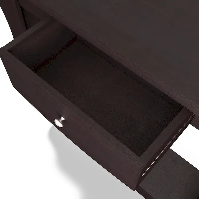 Table console contemporaine à 1 tiroir Noyer, peut accueillir jusqu'à 2 personnes