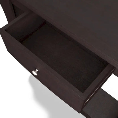 Table console contemporaine à 1 tiroir Noyer, peut accueillir jusqu'à 2 personnes