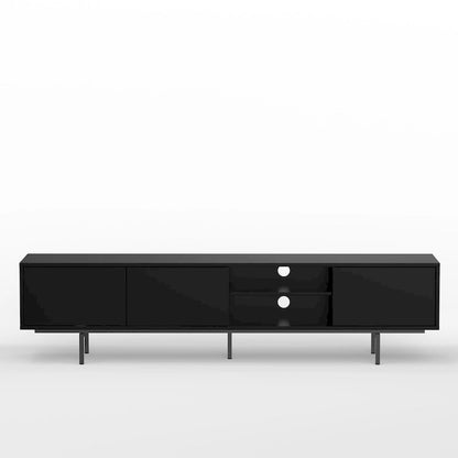 Meuble TV bas Mid-Century Modern – Chêne blanc / Blanc / Taupe / Noir / Gris / Jade / Noyer | Montage par 1 à 2 personnes