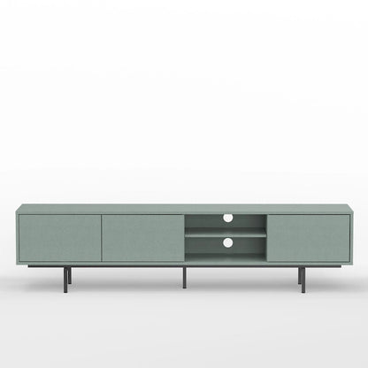 Meuble TV bas Mid-Century Modern – Chêne blanc / Blanc / Taupe / Noir / Gris / Jade / Noyer | Montage par 1 à 2 personnes