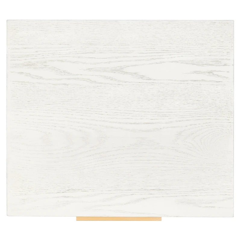 Table de chevet 1 tiroir, Noyer/Doré et Blanc délavé/Doré, Piètement croisé, Individuelle