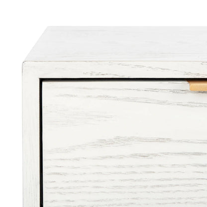 Table de chevet 1 tiroir, Noyer/Doré et Blanc délavé/Doré, Piètement croisé, Individuelle