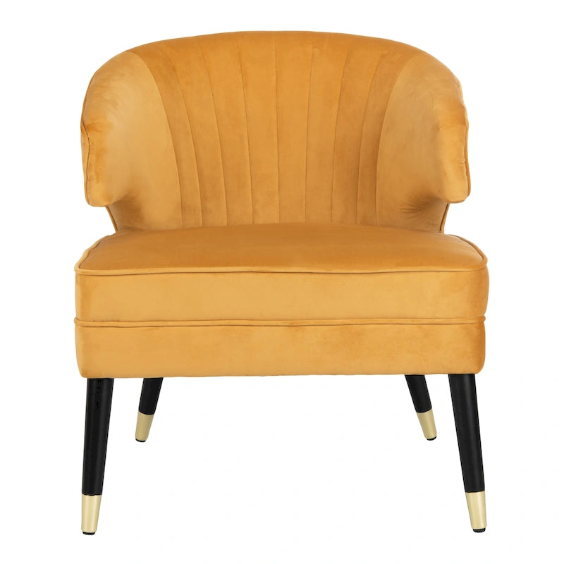Fauteuil d'appoint dossier haut en velours – Une place