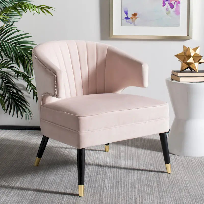 Fauteuil d'appoint dossier haut en velours – Une place