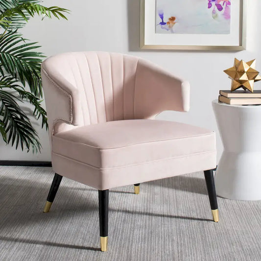 Fauteuil d'appoint dossier haut en velours – Une place