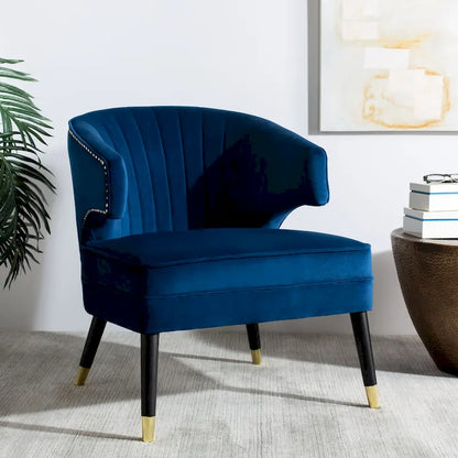 Fauteuil d'appoint dossier haut en velours – Une place