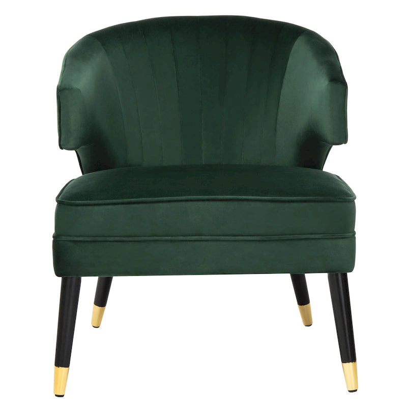 Fauteuil d'appoint dossier haut en velours – Une place