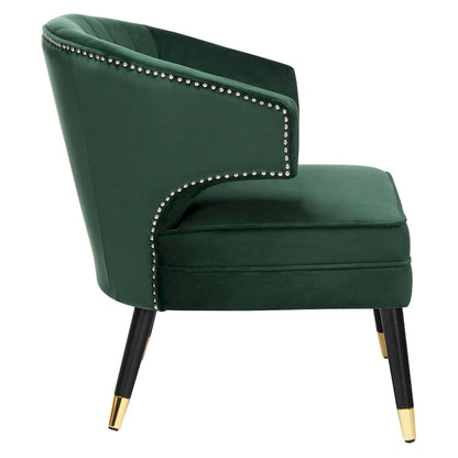 Fauteuil d'appoint dossier haut en velours – Une place