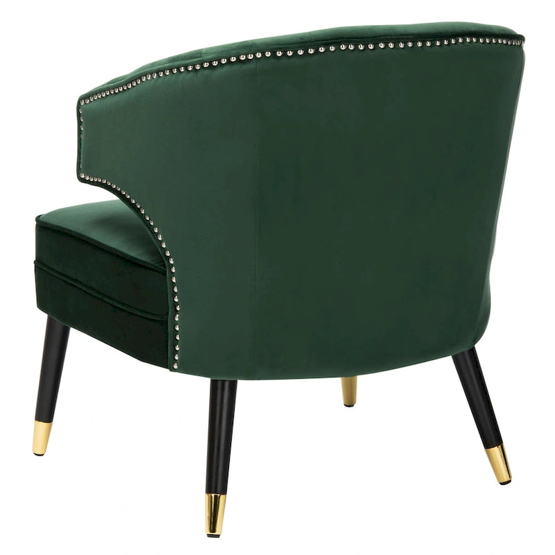 Fauteuil d'appoint dossier haut en velours – Une place