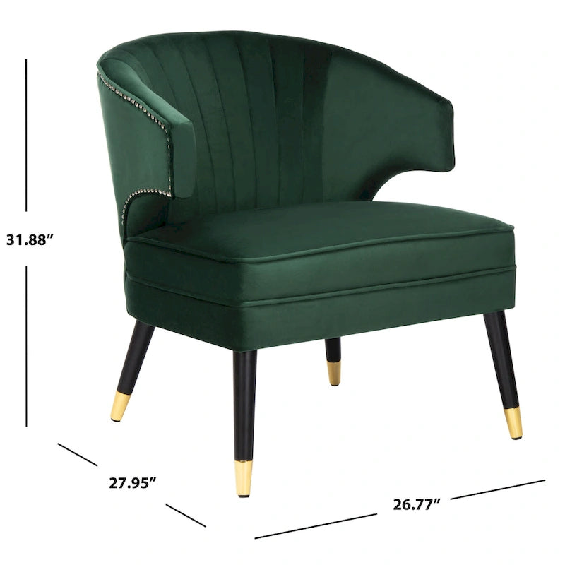 Fauteuil d'appoint dossier haut en velours – Une place
