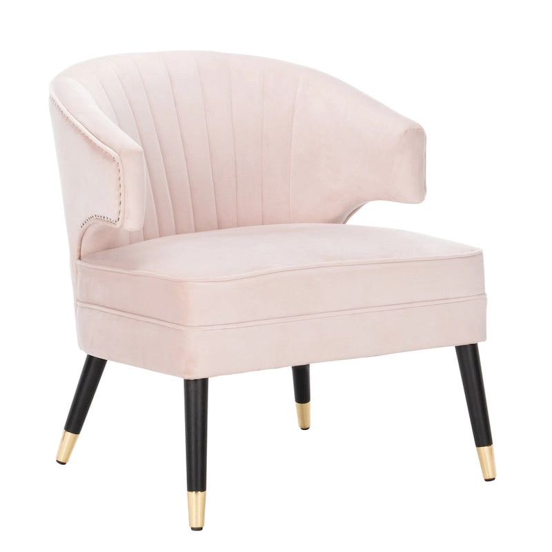 Fauteuil d'appoint dossier haut en velours – Une place