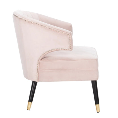 Fauteuil d'appoint dossier haut en velours – Une place