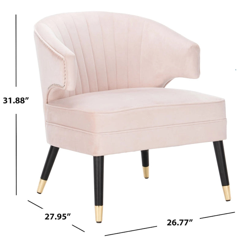 Fauteuil d'appoint dossier haut en velours – Une place