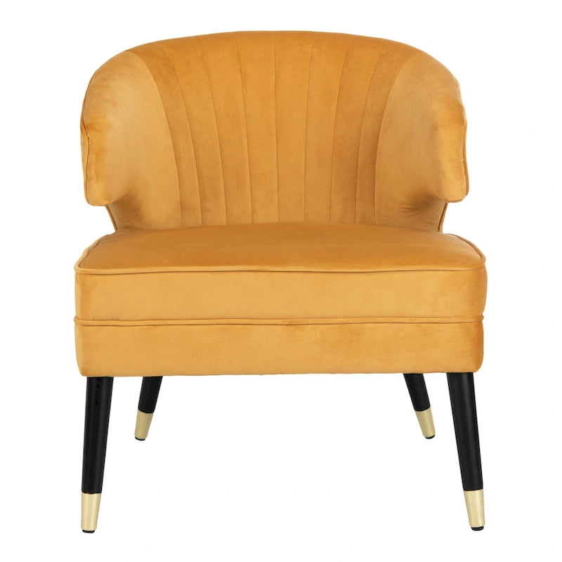 Fauteuil d'appoint dossier haut en velours – Une place