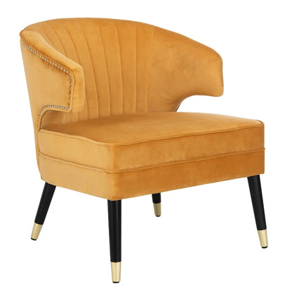 Fauteuil d'appoint dossier haut en velours – Une place