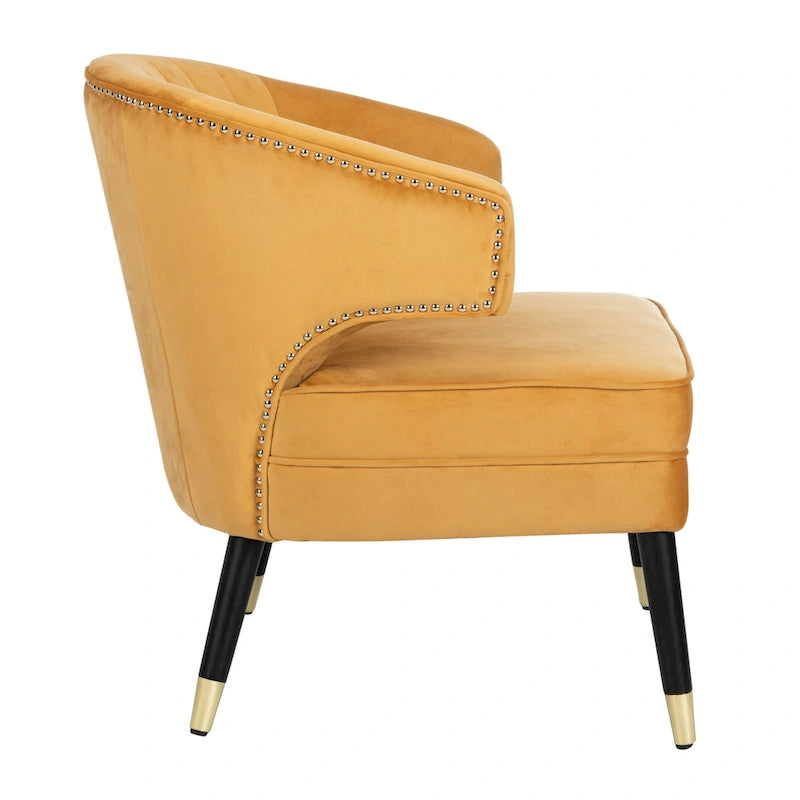 Fauteuil d'appoint dossier haut en velours – Une place