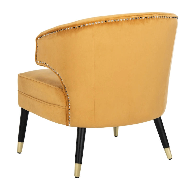 Fauteuil d'appoint dossier haut en velours – Une place