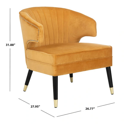 Fauteuil d'appoint dossier haut en velours – Une place