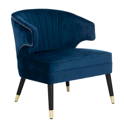 Fauteuil d'appoint dossier haut en velours – Une place