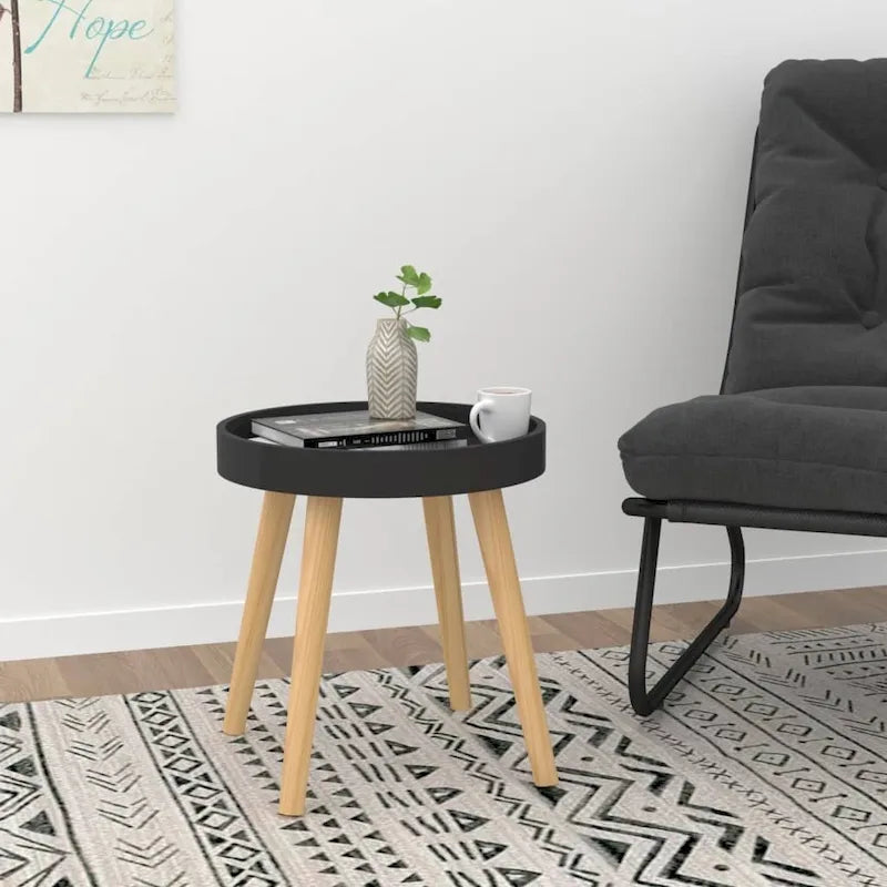 Table d'appoint ronde, multicolore (noir/blanc/gris), pour 1 personne
